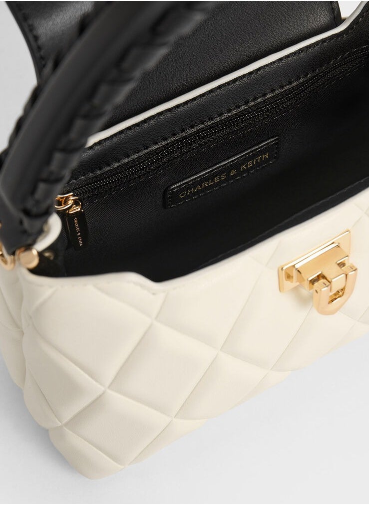Charles & Keith - Arwen Quilted Braided-Strap Top Handle Bag - Image 1