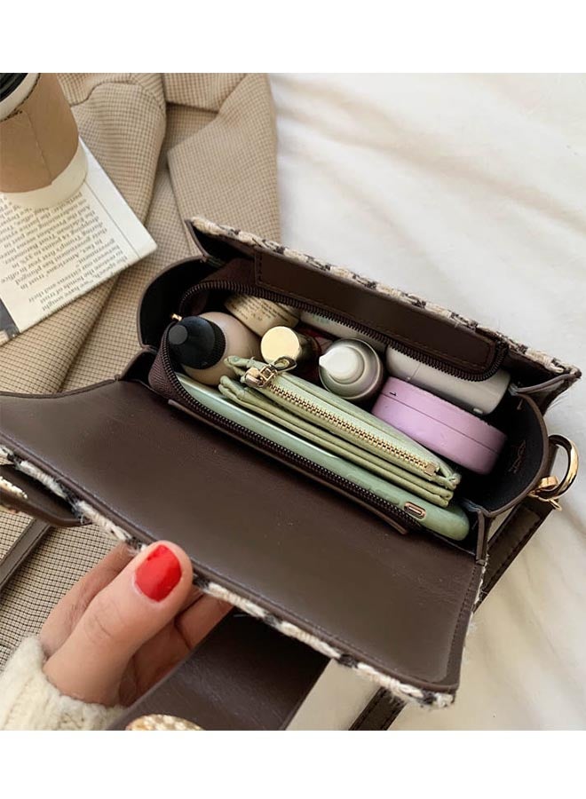 Casual Unique Flap PU Leather Boston Handbag Cross-body Shoulder Cylinder Bag for Women/Ladies/Girls Shopping Work Dating 18*13*7cm - Image 2