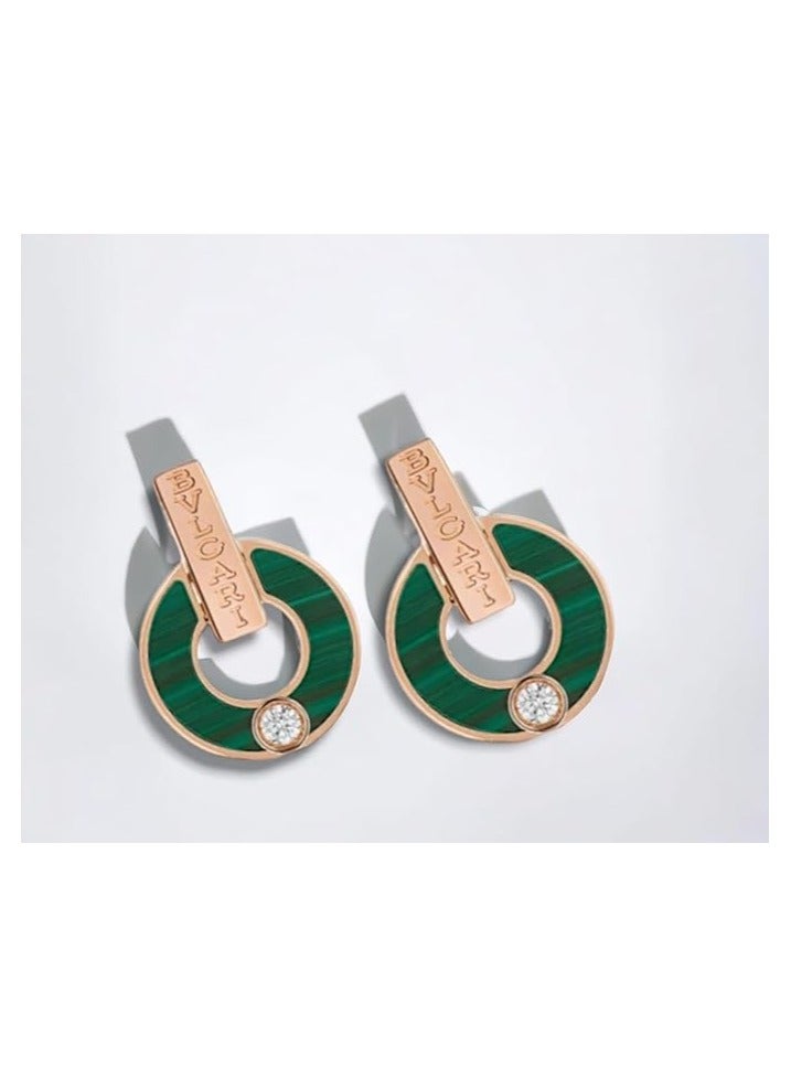 bunca Women's Copper Green Stone Earring - Image 2