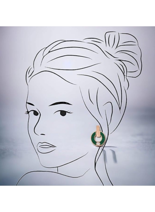 bunca Women's Copper Green Stone Earring - Image 4