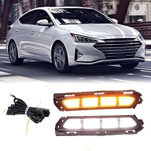 Dreamseek LED DRL for Hyundai Elantra 2019 2020 Daytime Running Light Driving Fog Lamp with Turn Signal - Image 1