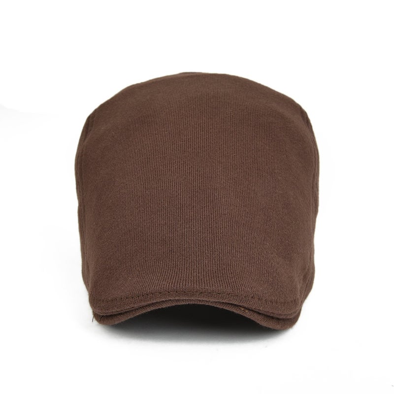 VOBOOM Men Newsboy Cap Cotton Flat Ivy Gatsby Driving Hat (Brown) - Image 3