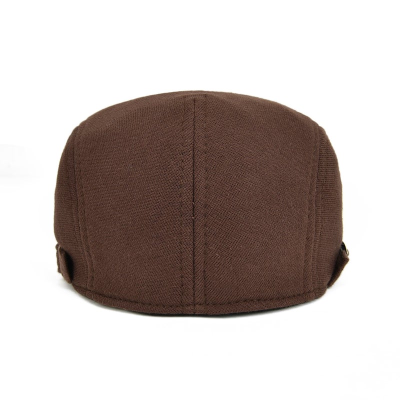 VOBOOM Men Newsboy Cap Cotton Flat Ivy Gatsby Driving Hat (Brown) - Image 4