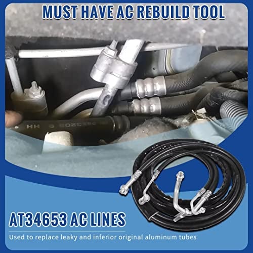 Bzsunway AT34653 Rear AC Line Set Replacement Lines For Acadia,for Traverse, Enclave, Outlook 2007-2017 Rear Auxiliary AC Hose Kit Replacement Part Air Conditioning Lines - Image 3