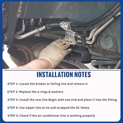 Bzsunway AT34653 Rear AC Line Set Replacement Lines For Acadia,for Traverse, Enclave, Outlook 2007-2017 Rear Auxiliary AC Hose Kit Replacement Part Air Conditioning Lines - Image 4