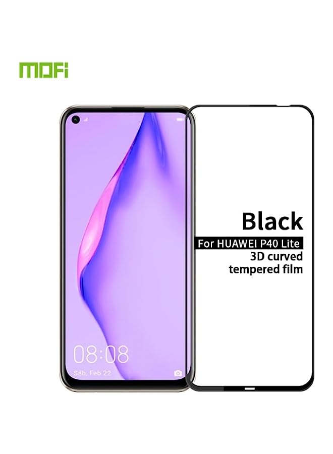 MOFI Tempered Glass Screen Protector Compatible For Huawei P40 Lite MOFI 9H 3D Explosion-proof Curved Screen Tempered Glass Film Black - Image 1