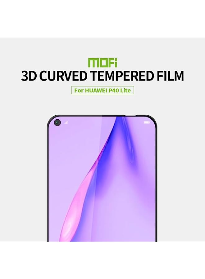 MOFI Tempered Glass Screen Protector Compatible For Huawei P40 Lite MOFI 9H 3D Explosion-proof Curved Screen Tempered Glass Film Black - Image 2