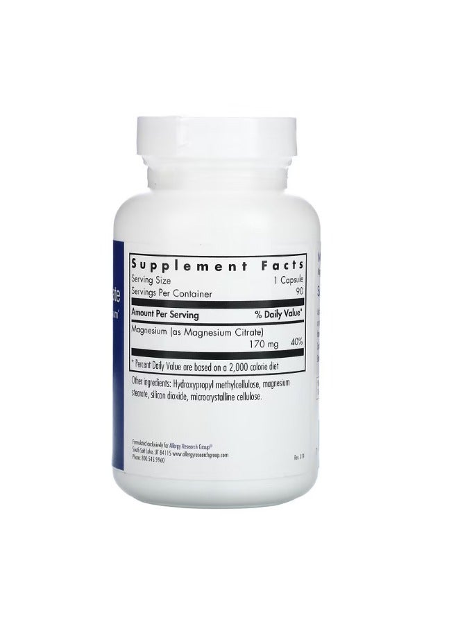 اليرجي ريسيرتش جروب Magnesium Citrate 90 Vegetarian Capsules - Image 2