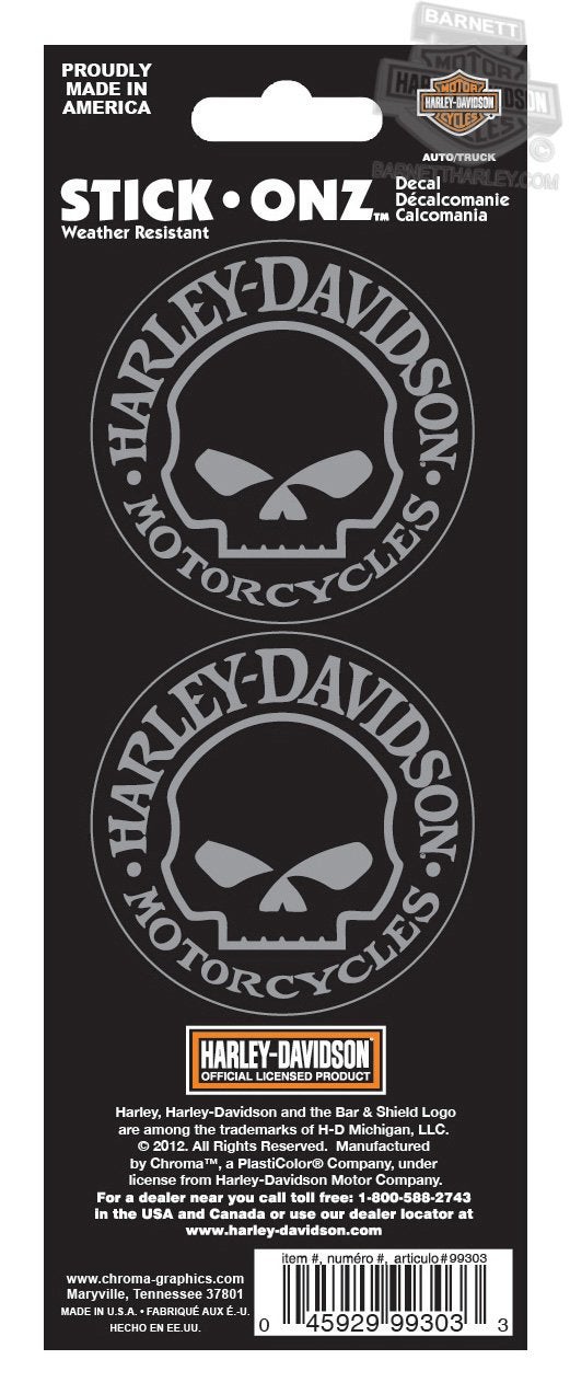 HARLEY DAVIDSON Harley-Davidson Willie G. Skull Decals - Image 2