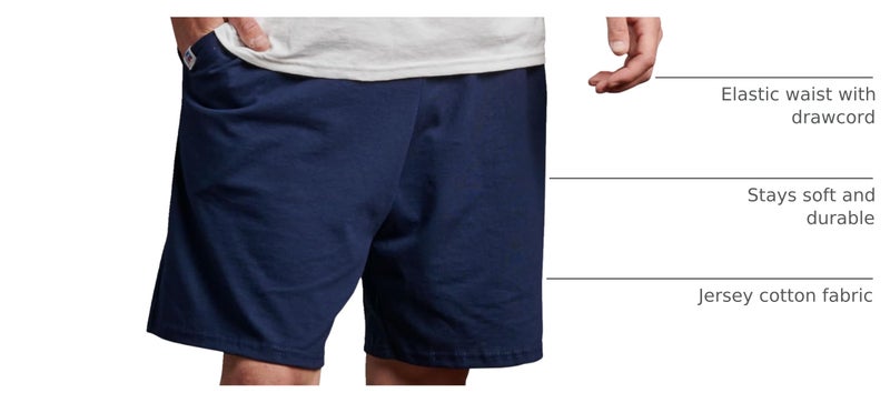 Russell Athletic Mens Cotton & Jogger with Pockets Athletic Shorts, Basic Cotton - Navy, XX-Large US - Image 4