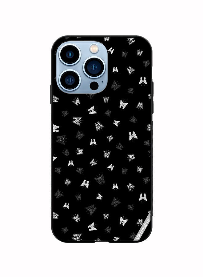 VR CREATIVE Protective Case Cover For Apple iPhone 13 Pro Butterfly Black And White Design Multicolour - Image 1