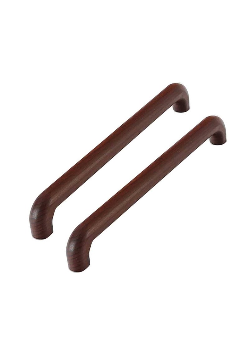 KNP KNP Wooden Handle Wooden Cabinet Pulls, Wooden Handles Wood Finished Drawer Knobs Cupboard Handles Modern Hardware for Furniture (4PCS,Dark Beech) 76mm 