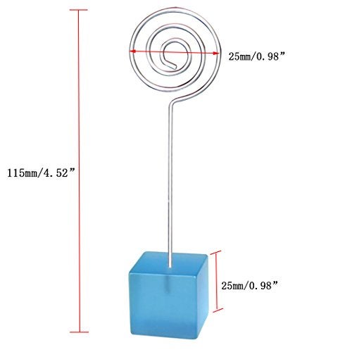 Xiaoyztan Light Blue Resin Cube Base Circle Shape Clip Card Note Table Stand Holder for Displaying Memo Clip Holder Stand Pack of 5 - Image 2