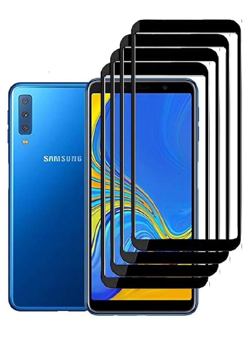 AINA 4 Pieces Tempered Glass Screen Protector 5D Designed For Samsung Galaxy A7 (2018) Full Glue Edge to Edge Full Screen Coverage And Bubble Free - Image 1