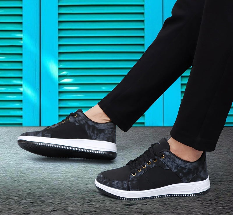 Pisces Men's Black Synthetic Sneakers Shoes - 10 UK - Image 4