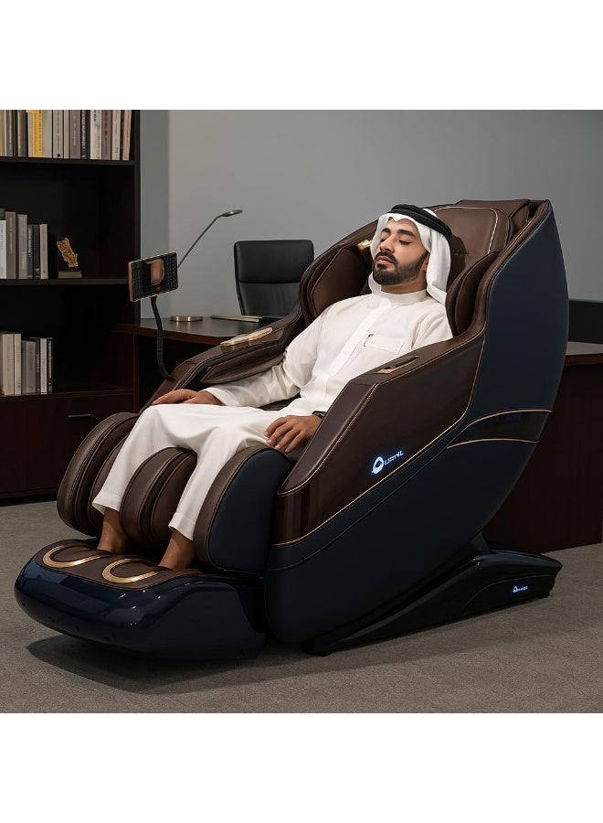 أوزون كرسي تدليك الجسم الكامل OZONE 4D Royal Vintage OZ-7 | وضعية انعدام الجاذبية | مسار SL | تدليك شياتسو + وضعية استرخاء | تدفئة مركزية | تمارين يوغا عميقة | بكرات تدليك القدمين | تحكم صوتي بالذكاء الاصطناعي | شاشة لمس - Image 2