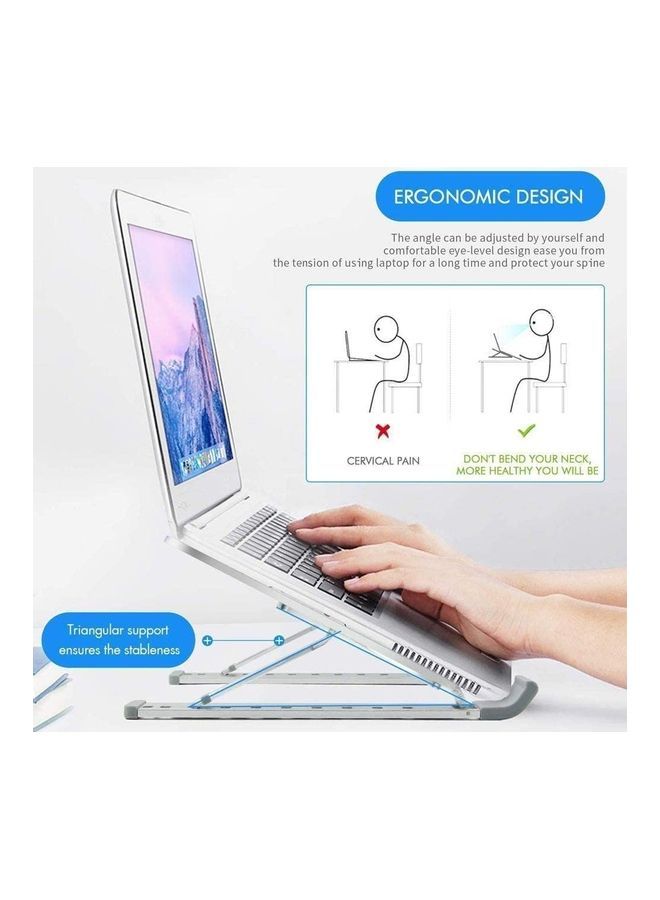 Loquat Foldable Laptop Stand Silver - Image 4