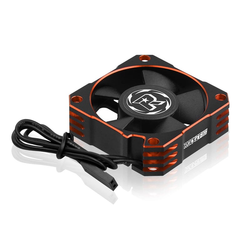 ARRAROWN مروحة تبريد RC 1/10 35 مم 21000 دورة في الدقيقة 8.4V ألومنيوم ESC محرك مروحة تبريد مبرد RC Car 1/8 1/10 Scale 3650,3660,3670 محرك بدون فرش (أسود+برتقالي) - Image 1