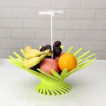 Aider 2 in 1 Folding Washing Vegetables and Fruit Draining Basket Strainer Fruit Basket for Dining Table Drain Bask Multi Color Pack of 1 - Image 1