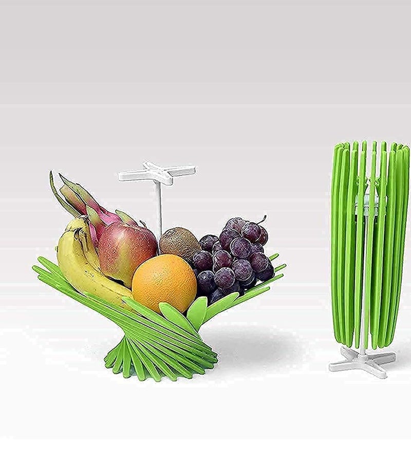 Aider 2 in 1 Folding Washing Vegetables and Fruit Draining Basket Strainer Fruit Basket for Dining Table Drain Bask Multi Color Pack of 1 - Image 5