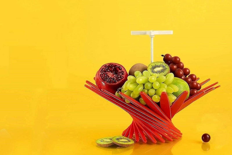 Aider 2 in 1 Folding Washing Vegetables and Fruit Draining Basket Strainer Fruit Basket for Dining Table Drain Bask Multi Color Pack of 1 - Image 2