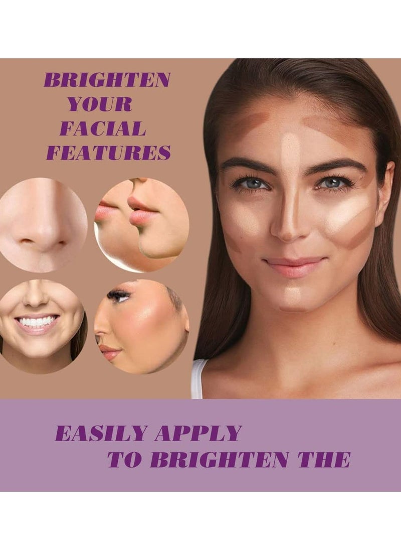 Generic 5Pcs Cream Contour and Highlighter Makeup Sticks, Easy Contouring Kit for Beginners, Face Primer and Concealer Stick for Flawless Skin  - Image 1