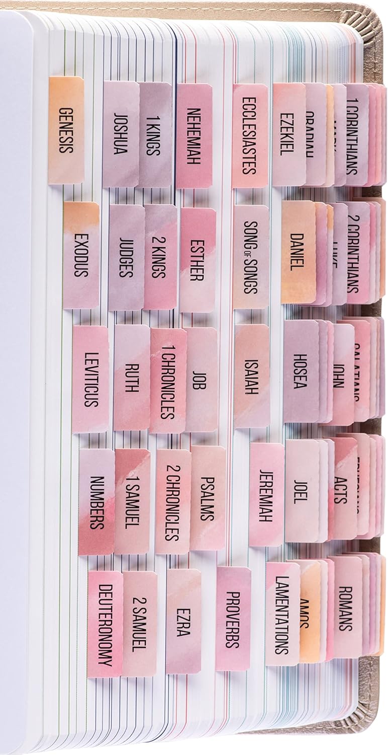 DIVERSEBEE Laminated Bible Tabs (Large Print, Easy to Read), Bible Journaling Supplies, Bible Book Tabs, Christian Gift, 66 Bible Tabs Old and New Testament, Includes 11 Blank Tabs (Boho) - Image 1