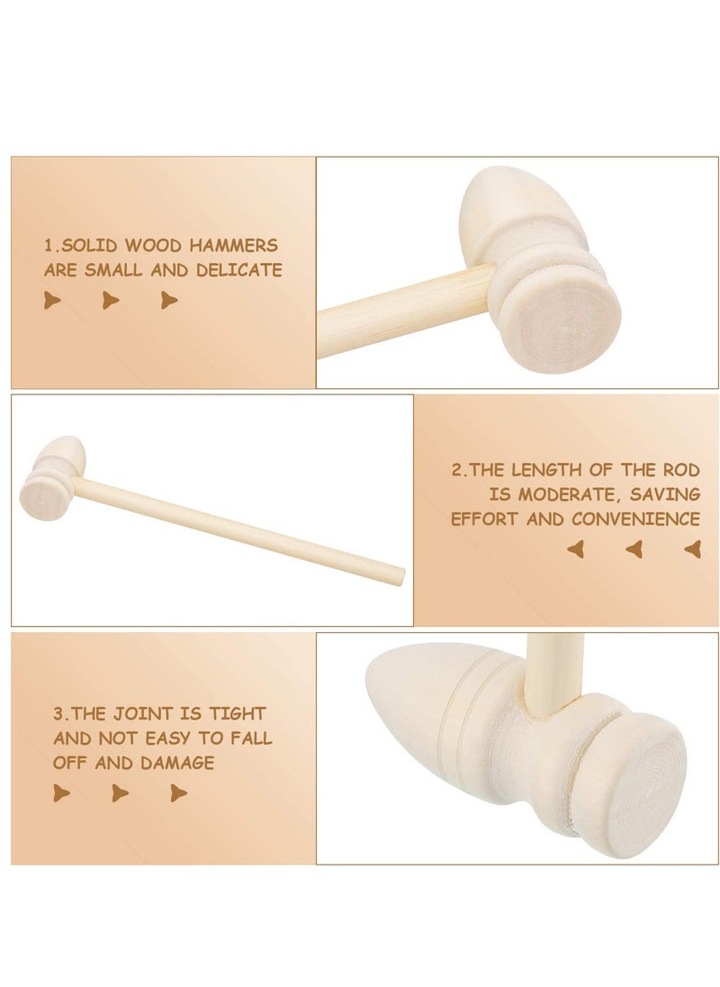 SYOSI Mini Wooden Hammers Crab Mallet Seafood Hammers Mallet Pounding Toys Martillo De Madera Wooden Solid Natural Hammers for Boys Girls Adults to Crack Chocolate 14 Pieces  - Image 4