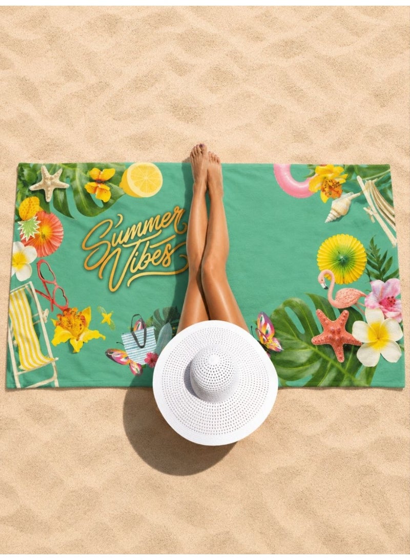 Microfiber Quick Dry Beach Blanket, Towel, Suitable For Swimming,Travel, Camping,Yoga Mat Outings Summer Beach Essentials - Image 1