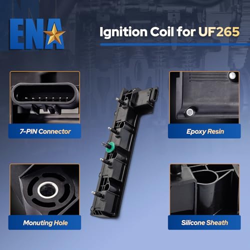 ENA 2 Pack UF266 Front Left and UF265 Rear Right Ignition Coil Packs Compatible with Cadillac 2000-2003 DeVille Seville, 2000-2002 Eldorado, 2001-2003 Oldsmobile Aurora Coils Replace# 1104075 1104076 - Image 2