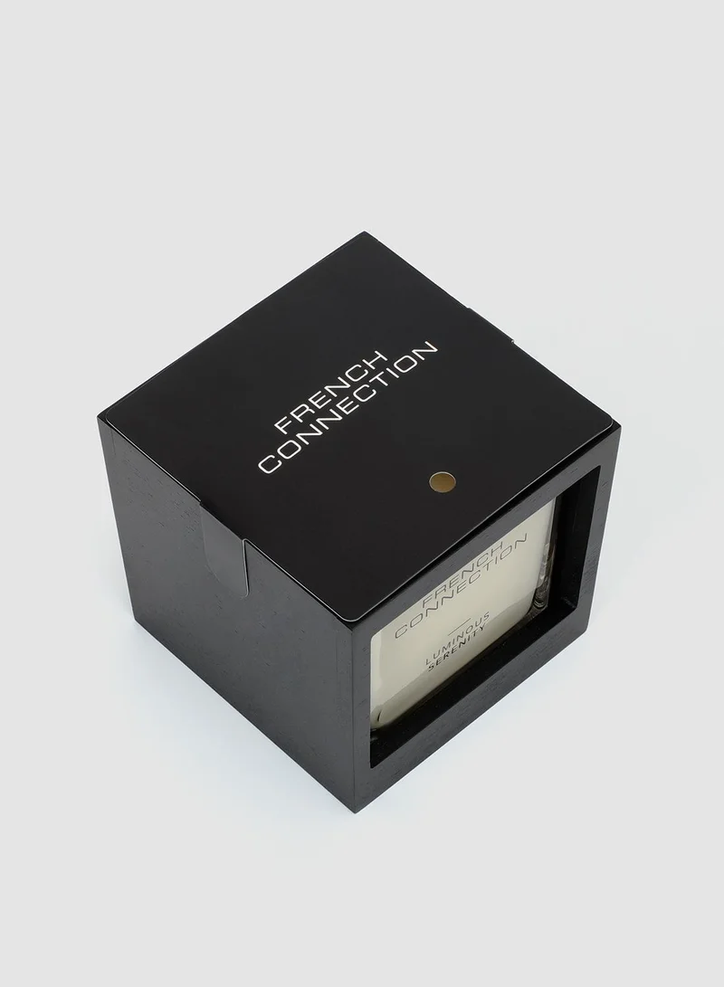 French Connection Black Wooden surround Luminous Serenity Candle 480G