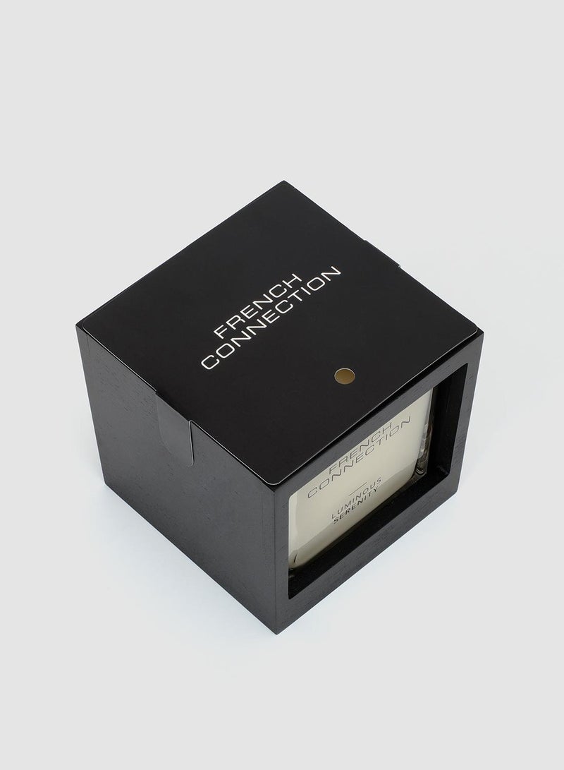 French Connection Black Wooden surround Luminous Serenity Candle 480G - Image 4
