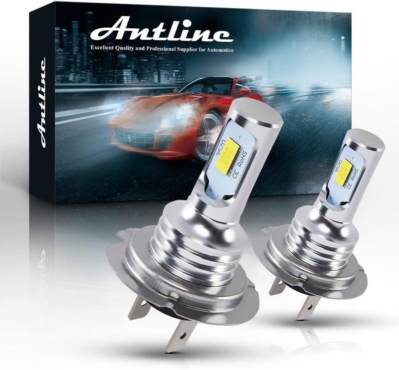 Antline Super Bright H7 H7LL LED Bulb 6000K White Version 3570 CSP-Chips LED Fog Lights DRL Replacement (Pack of 2) - Image 1