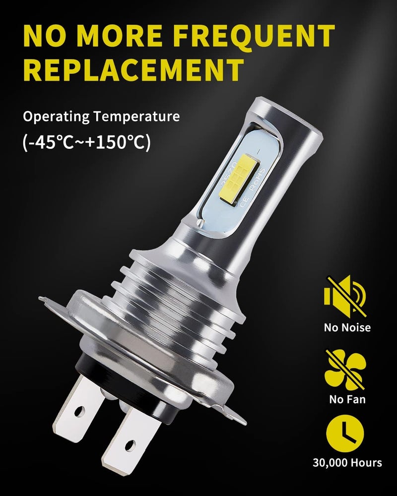 Antline Super Bright H7 H7LL LED Bulb 6000K White Version 3570 CSP-Chips LED Fog Lights DRL Replacement (Pack of 2) - Image 5