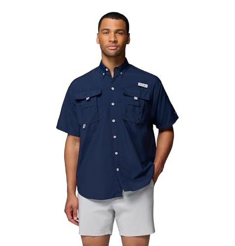 Columbia Mens PFG Bahama II Short Sleeve Fishing Shirt Collegiate Navy XXLarge - Image 1
