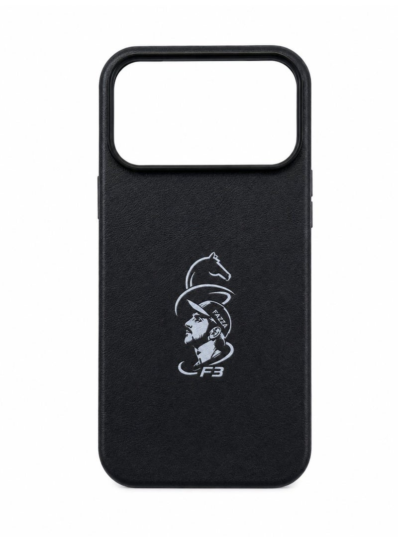 iPhone 17 Pro Max Premium Leather Texture Case – Black - Image 1