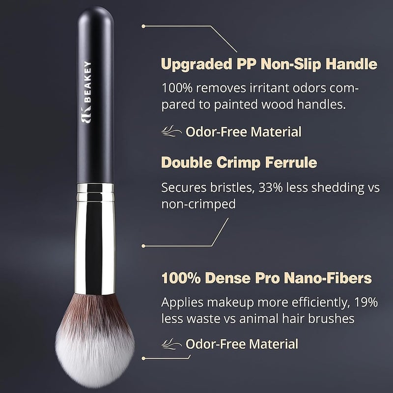 BEAKEY Makeup Brushes Set, Professional Foundation Eyeshadow Concealer Blush Powder Bronzer Applicator, 2 Blender Sponge with Beauty Paper Case,Stocking Stuffers - Image 5