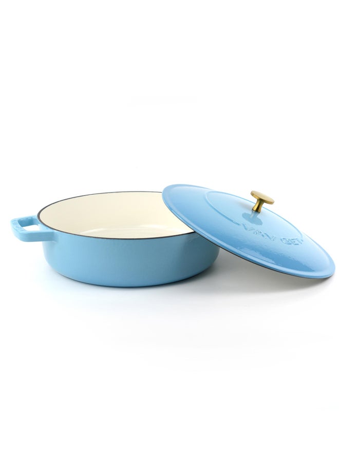 VAV GET Enameled Cast Iron Dutch Oven Braiser. 28cm, 3.79L, Ocean Blue - Image 5