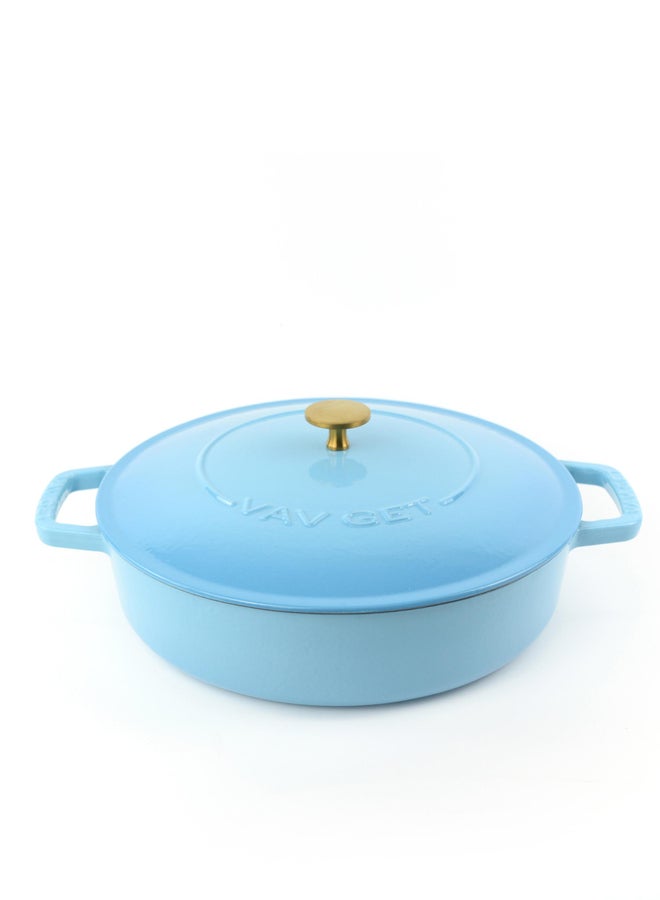 VAV GET Enameled Cast Iron Dutch Oven Braiser. 28cm, 3.79L, Ocean Blue - Image 3