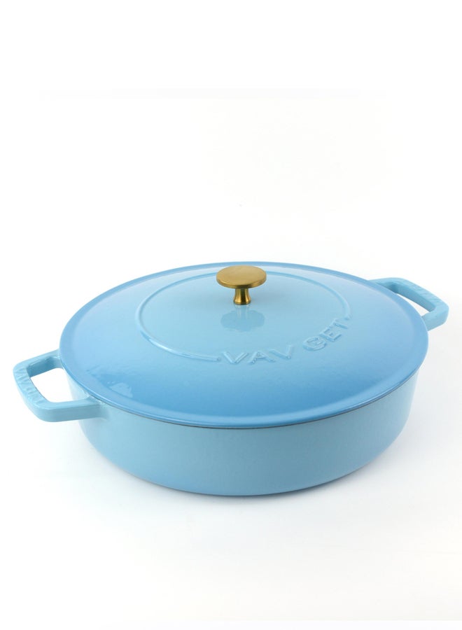 VAV GET Enameled Cast Iron Dutch Oven Braiser. 28cm, 3.79L, Ocean Blue - Image 4