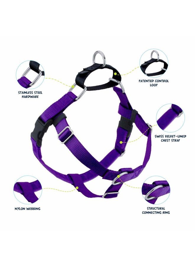 2 HOUNDS DESIGN Freedom No Pull Dog Harness, Adjustable Harness and Leash Set, Easy Walking & Comfortable Control, Fits Small, Medium & Large Dogs, Solid Colors, Made in USA, 1" MD, Purple  - Image 2