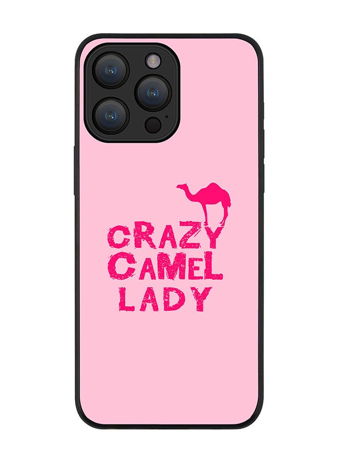 Stylizedd Cover for iPhone 15 Pro Max Case Rugged Black Slim fit Soft Flexible Anti Drop TPU Gel Thin Protective Phone Cases - Crazy Camel Lady - Image 1