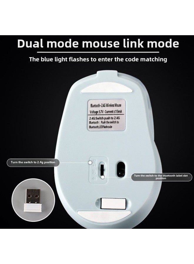 Direct Supply Wireless 2.4G/dual-mode Bluetooth Notebook Desktop Tablet Business Mouse Office Mouse-Color:Charging Dual Mode Pink - Image 4