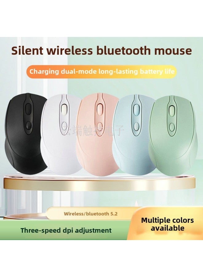 Direct Supply Wireless 2.4G/dual-mode Bluetooth Notebook Desktop Tablet Business Mouse Office Mouse-Color:Charging Dual Mode Pink - Image 2