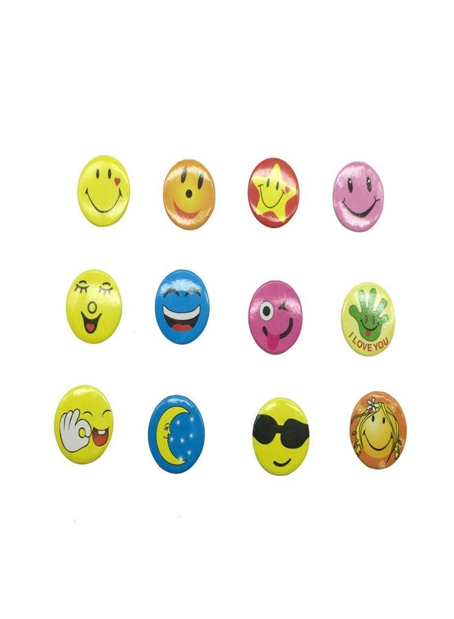 HYHP 100 Pieces Smiley Face Pin, Mini Buttons Mini Smiley Smile Face Button Pins (1.2 Inch, Shipped Randomly) - Image 3