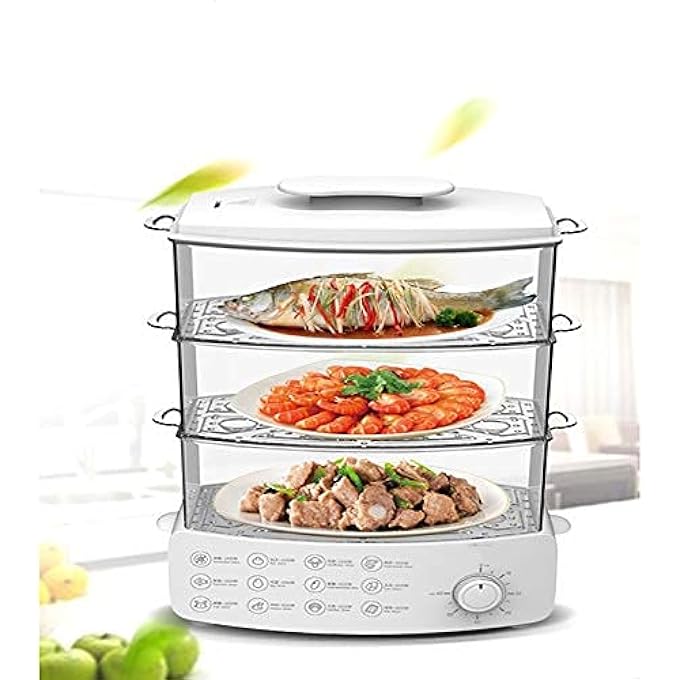 Household Electric Steamer MultiFunctional DoubleLayer steam Boiler Breakfast Large Capacity Electric Steamer Home (Size : Small) - Image 2