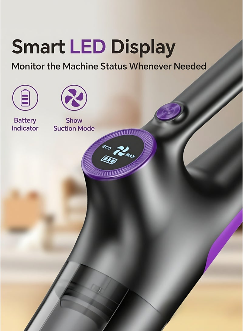Cordless Rechargeable Vacuum Cleaner, Powerful 120W 15000Pa Suction Wet & Dry Handheld Stick Vacuum, Portable Lightweight Vacuum for Car, Home, Carpet & Pet Hair - Image 2