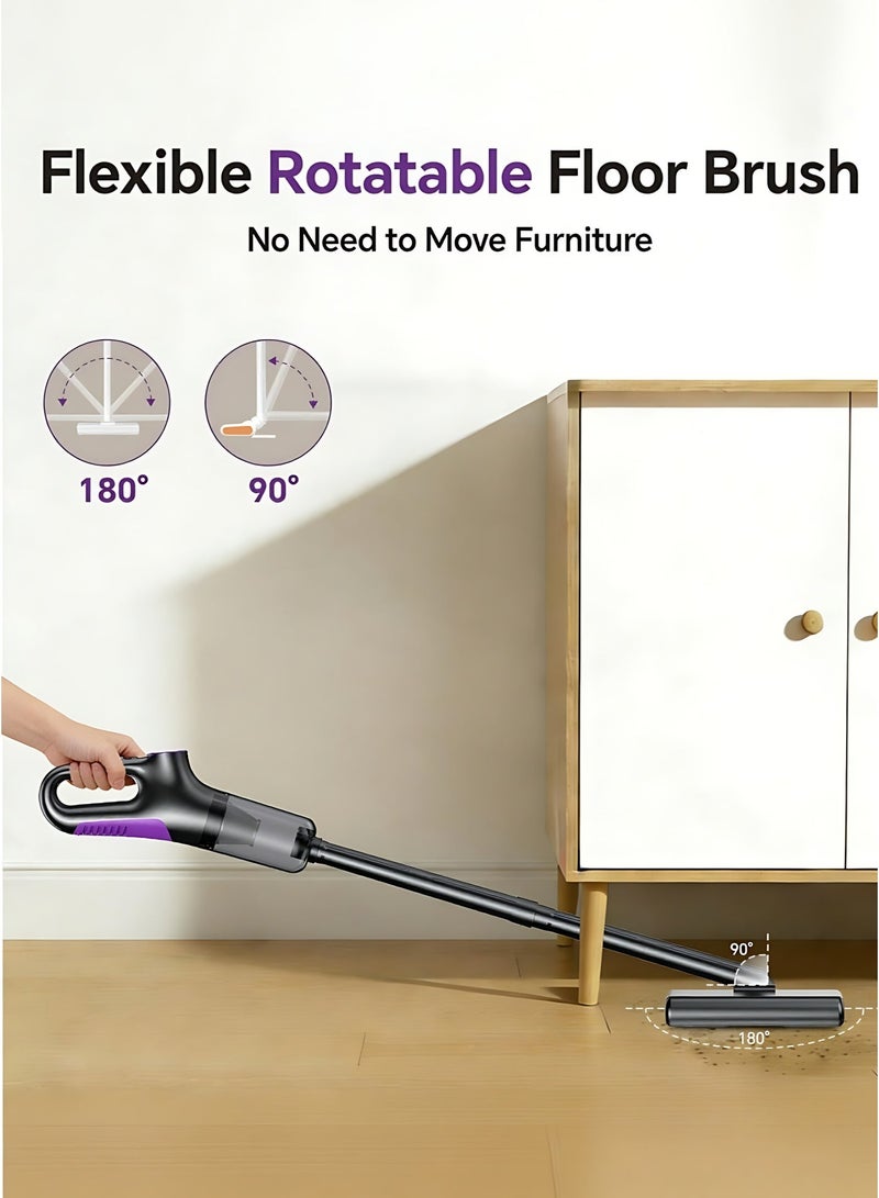 Cordless Rechargeable Vacuum Cleaner, Powerful 120W 15000Pa Suction Wet & Dry Handheld Stick Vacuum, Portable Lightweight Vacuum for Car, Home, Carpet & Pet Hair - Image 4