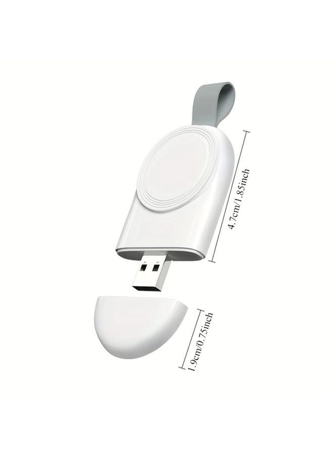 White USB C Magnetic Wireless Charger Pad For Apple Watch Series 10 9 8 7 Fast Charging Dock - Image 2
