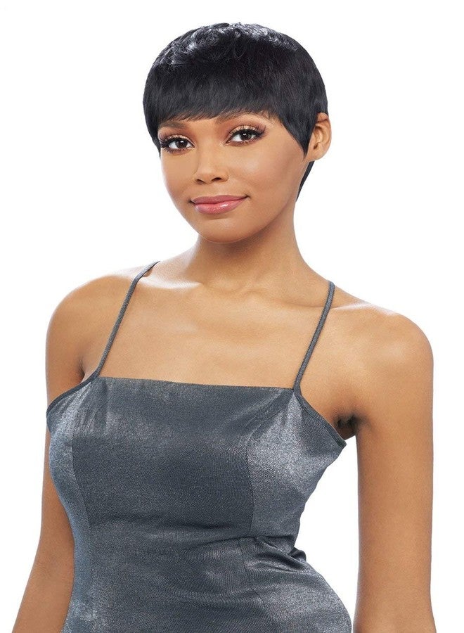VANESSA Vixen Collection Premium Human Hair Luxurious Wig Short Length Straight Style with Bang Full Cap Soft Touch & Renowned - HH CECI (SP430) - Image 1